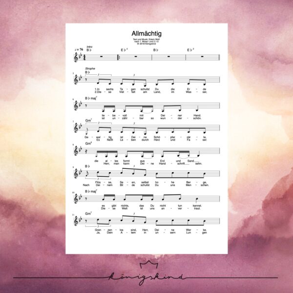 Allmächtig - Noten (Leadsheet)