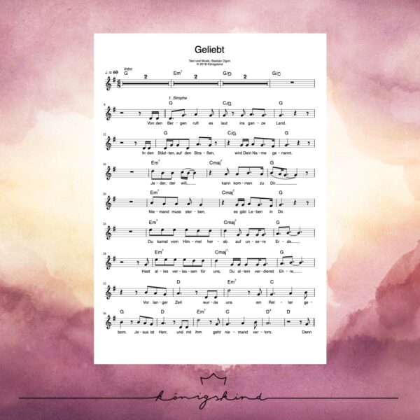 Geliebt - Noten (Leadsheet)