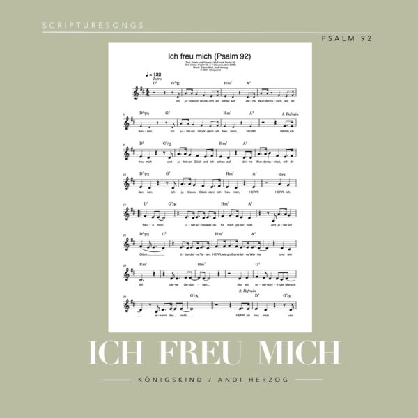 Ich freu mich / Psalm 92 - Noten (Leadsheet)