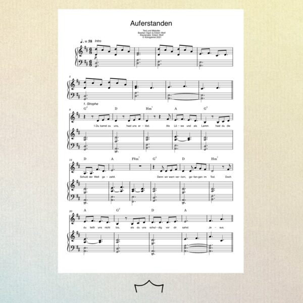 Auferstanden - Klaviernoten